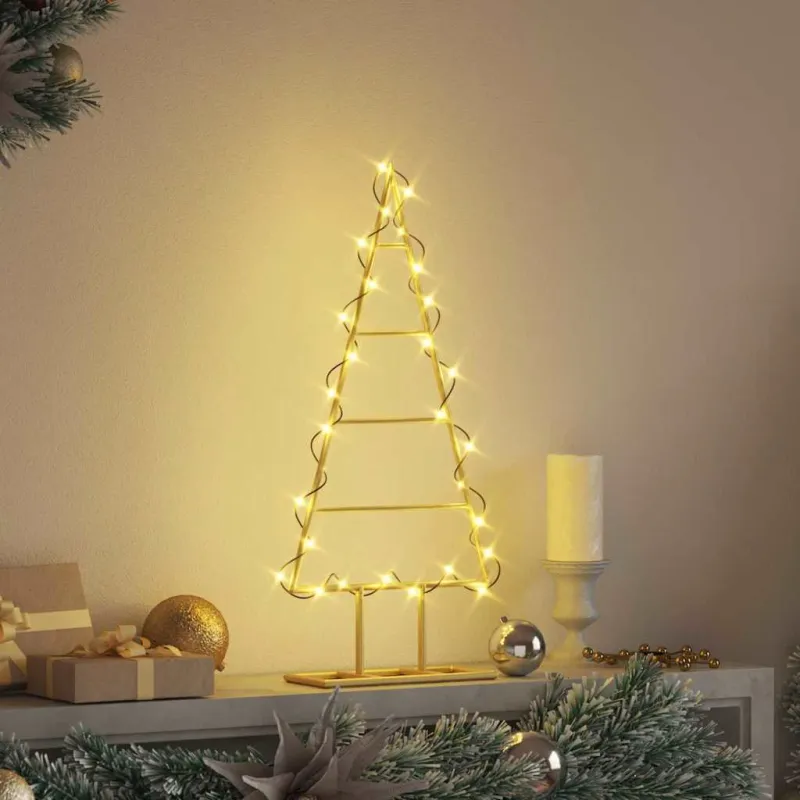 Metalinis Kalėdų medis s stovu Auksinė 60 cm