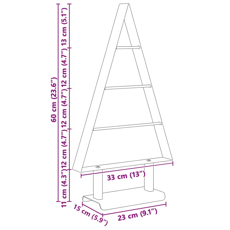 Metalinis Kalėdų medis s stovu Juoda 60 cm Plienas