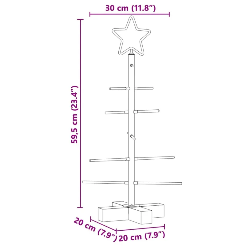 Metalinis Kalėdų medis s stovu Juoda 59,5 cm