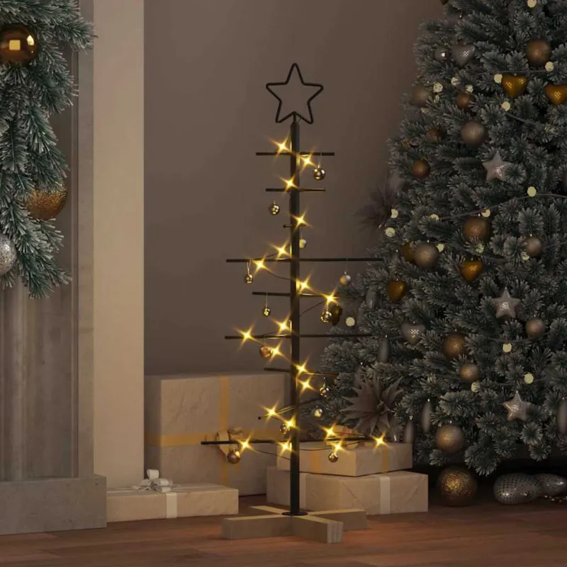 Metalinis Kalėdų medis s stovu Juoda 89 cm