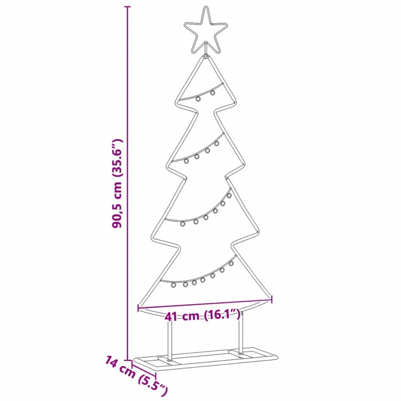 Metalinis Kalėdų medis s stovu Juoda 90,5 cm Plienas