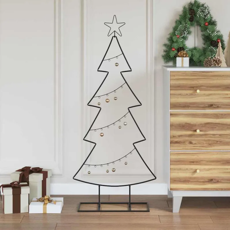 Metalinis Kalėdų medis s stovu Juoda 125 cm Plienas