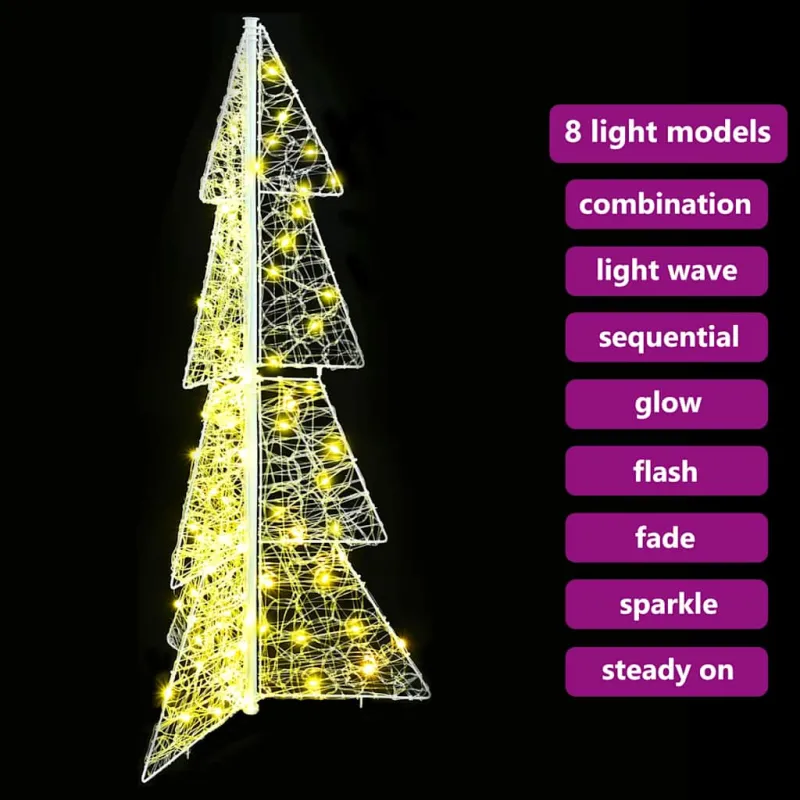 Kalėdų eglutė su 100 LED Šilta balta 120 cm Akrilas