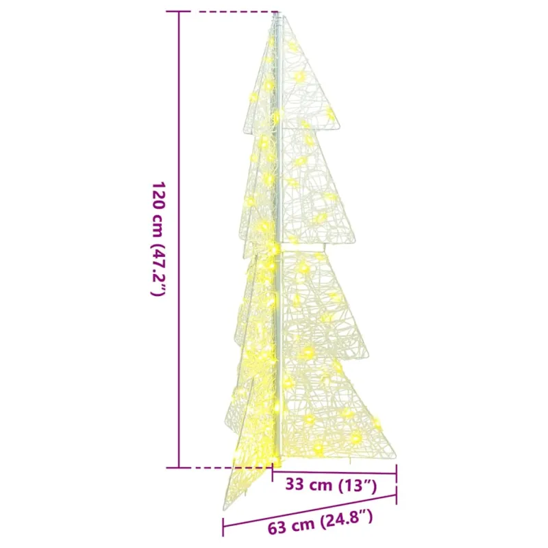 Kalėdų eglutė su 100 LED Šilta balta 120 cm Akrilas