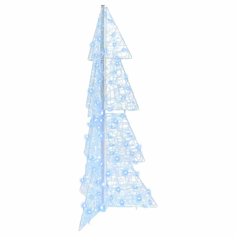 Kalėdų eglutė su 100 LED Šaltas baltas 120 cm Akrilas