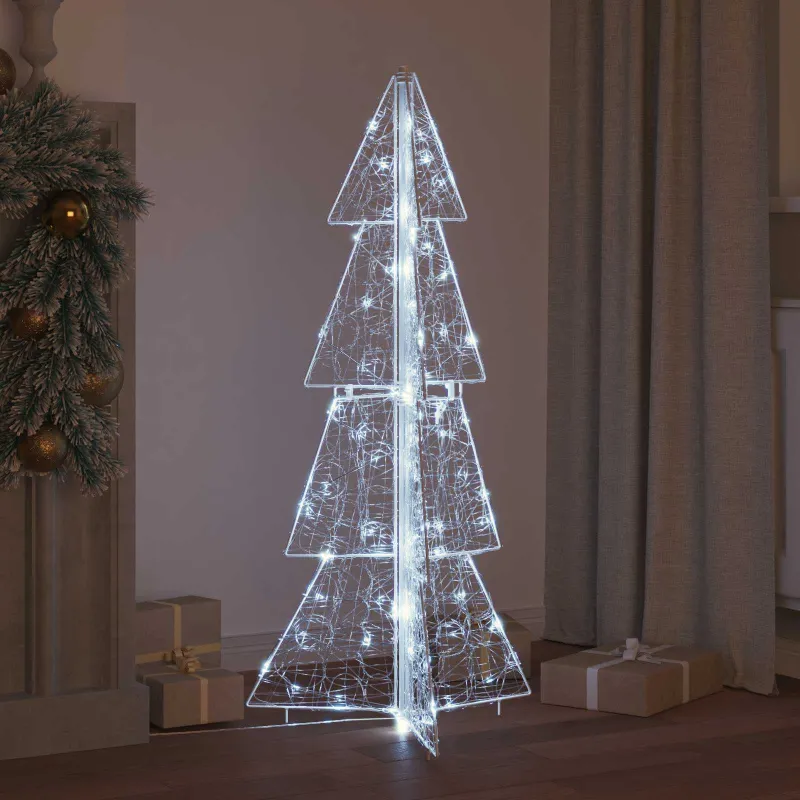Kalėdų eglutė su 100 LED Šaltas baltas 120 cm Akrilas