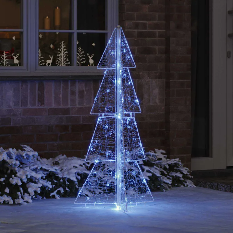 Kalėdų eglutė su 100 LED Mėlyna 120 cm Akrilas