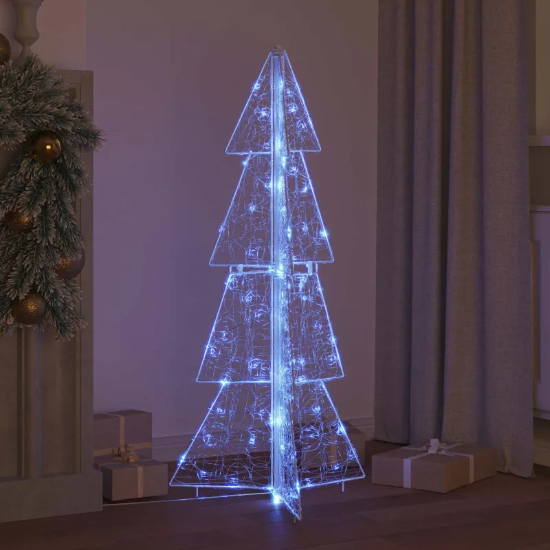 Kalėdų eglutė su 100 LED Mėlyna 120 cm Akrilas