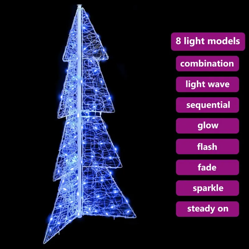 Kalėdų eglutė su 100 LED Mėlyna 120 cm Akrilas
