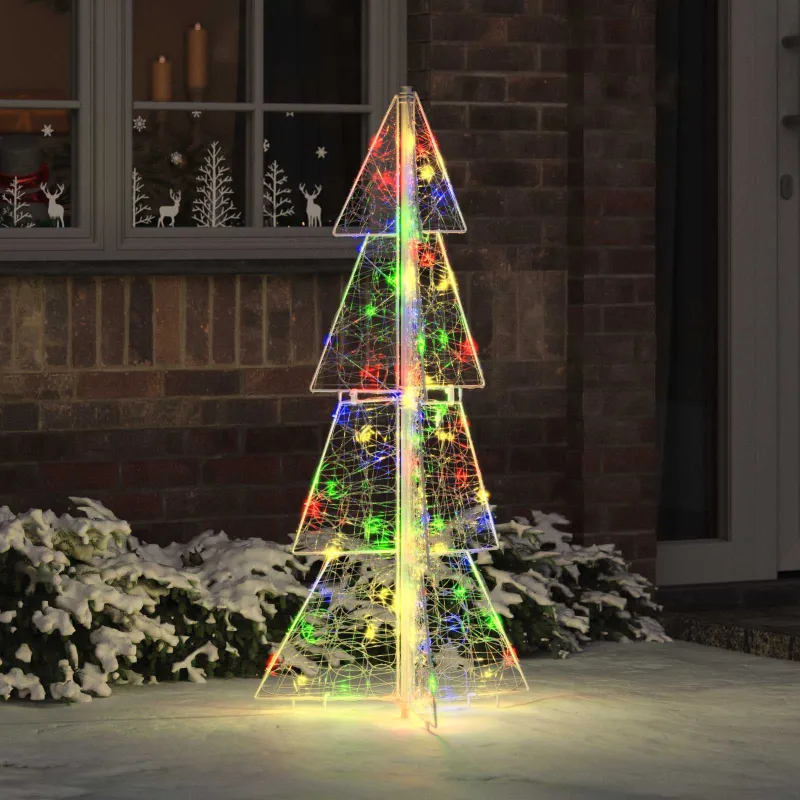 Kalėdų eglutė su 100 LED Įvairiaspalvis 120 cm Akrilas