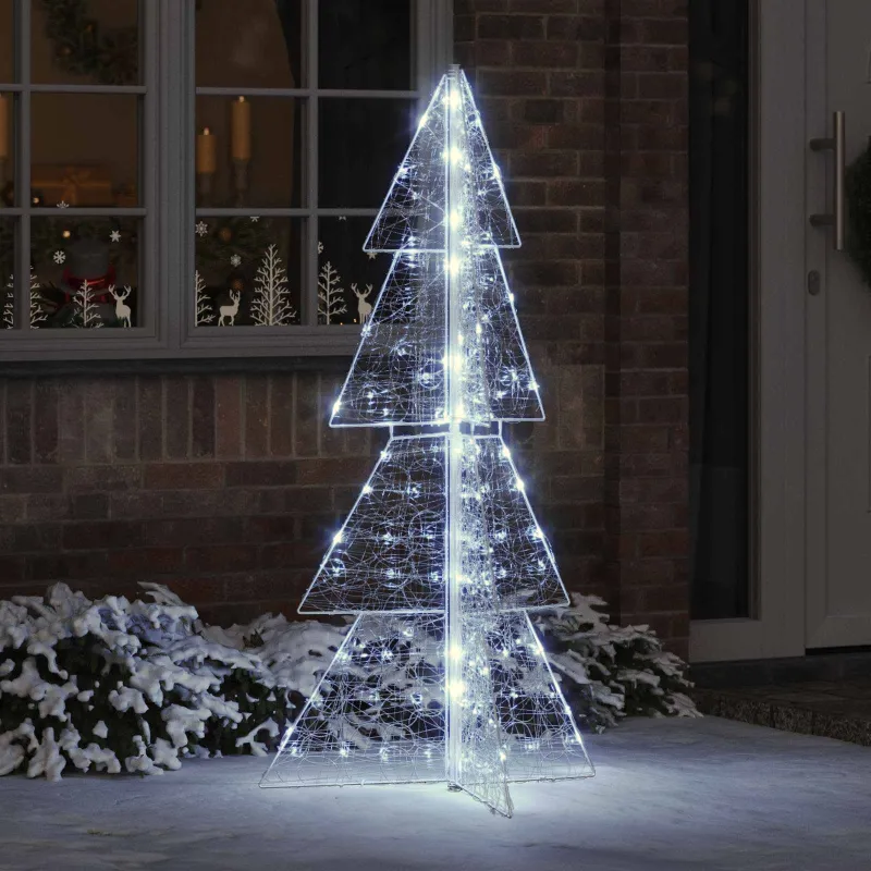 Kalėdų eglutė su 160 LED Šaltas baltas 150 cm Akrilas