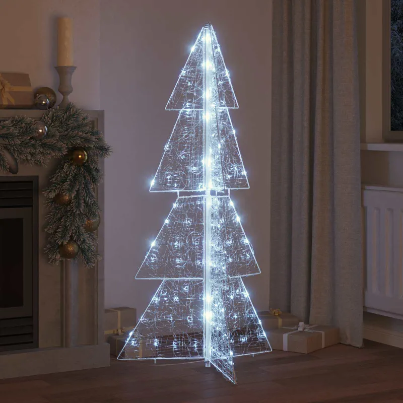 Kalėdų eglutė su 160 LED Šaltas baltas 150 cm Akrilas