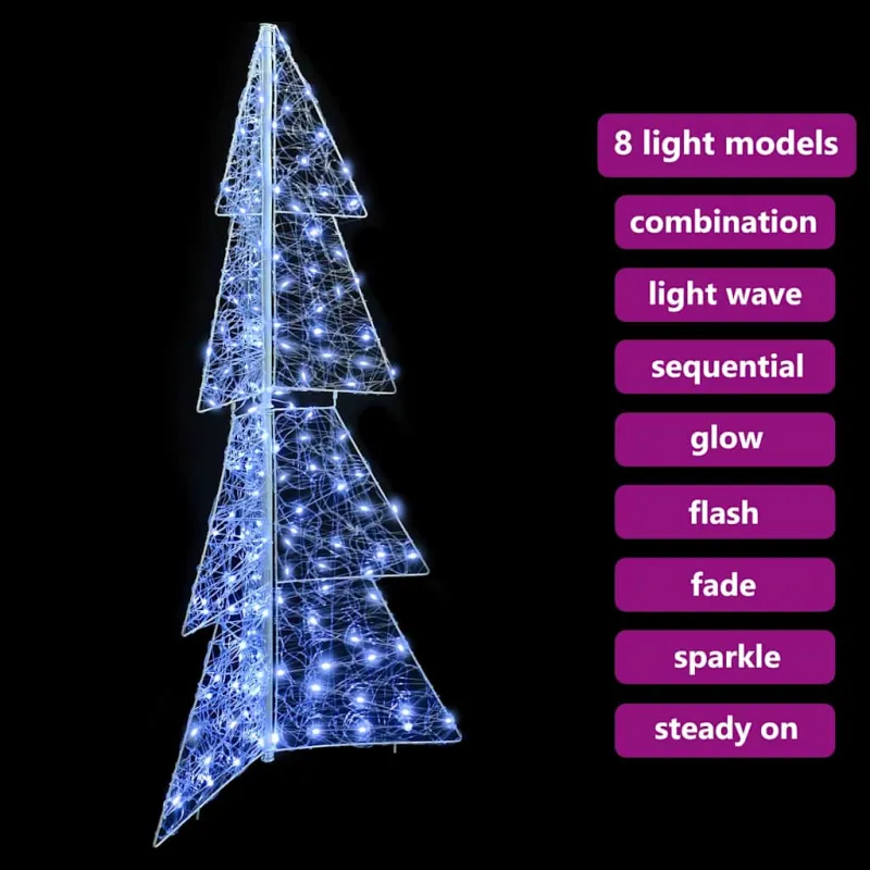 Kalėdų eglutė su 160 LED Šaltas baltas 150 cm Akrilas