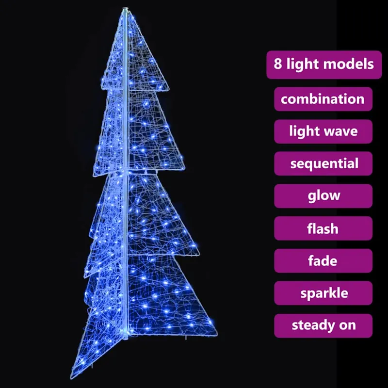 Kalėdų eglutė su 160 LED Mėlyna 150 cm Akrilas
