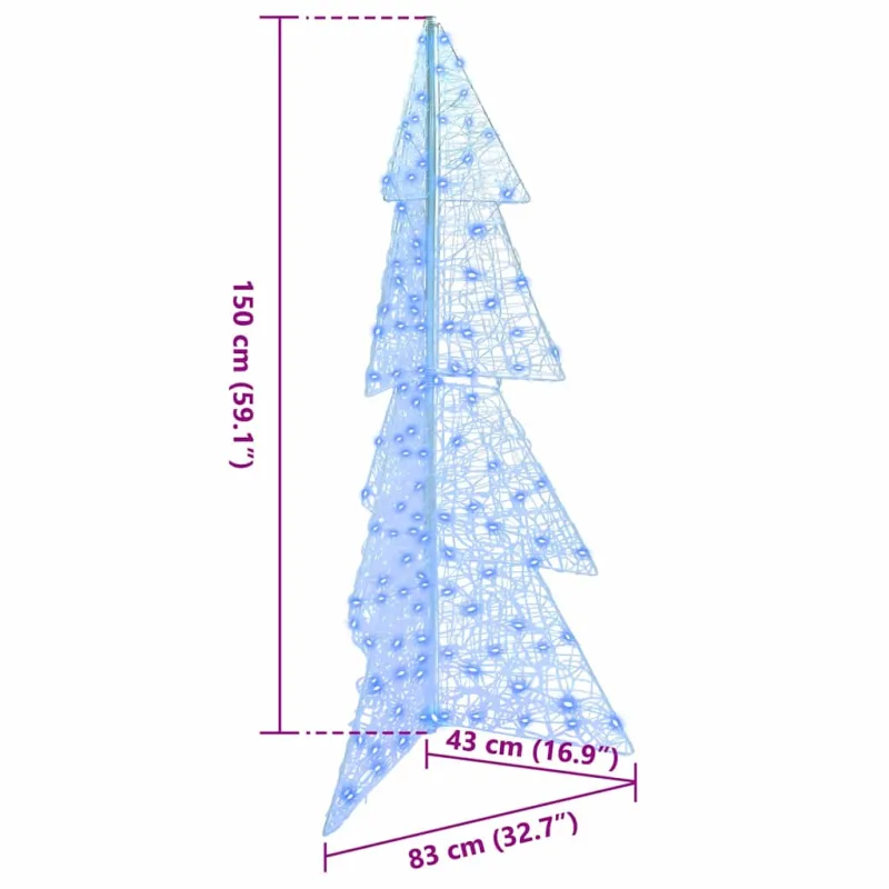 Kalėdų eglutė su 160 LED Mėlyna 150 cm Akrilas
