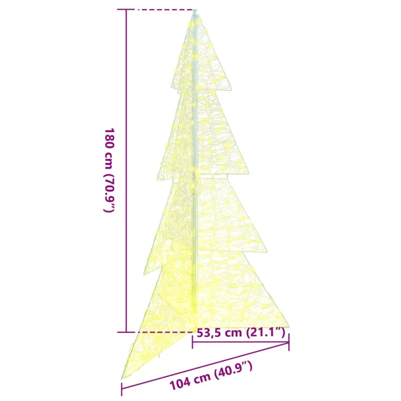 Kalėdų eglutė su 240 LED Šilta balta 180 cm Akrilas