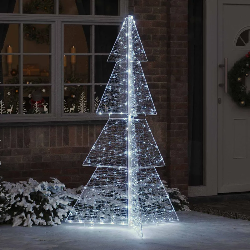 Kalėdų eglutė su 240 LED Šaltas baltas 180 cm Akrilas
