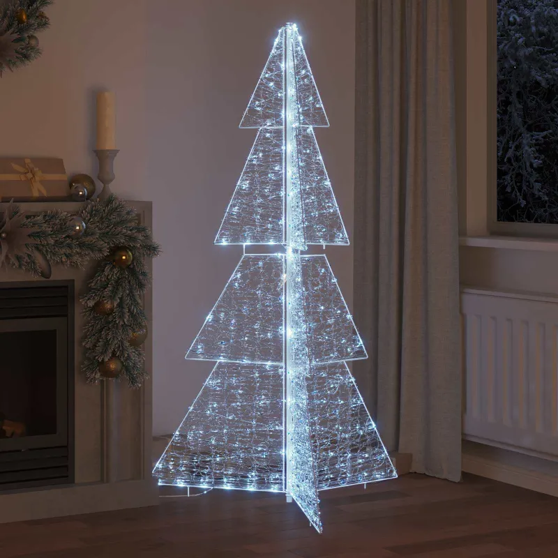 Kalėdų eglutė su 240 LED Šaltas baltas 180 cm Akrilas