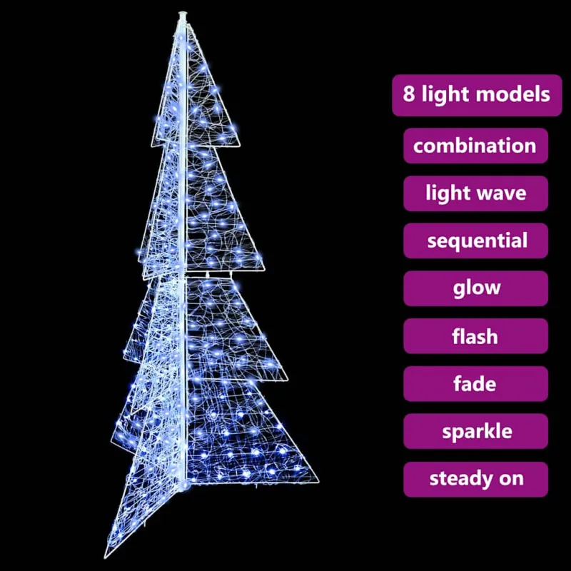 Kalėdų eglutė su 240 LED Šaltas baltas 180 cm Akrilas