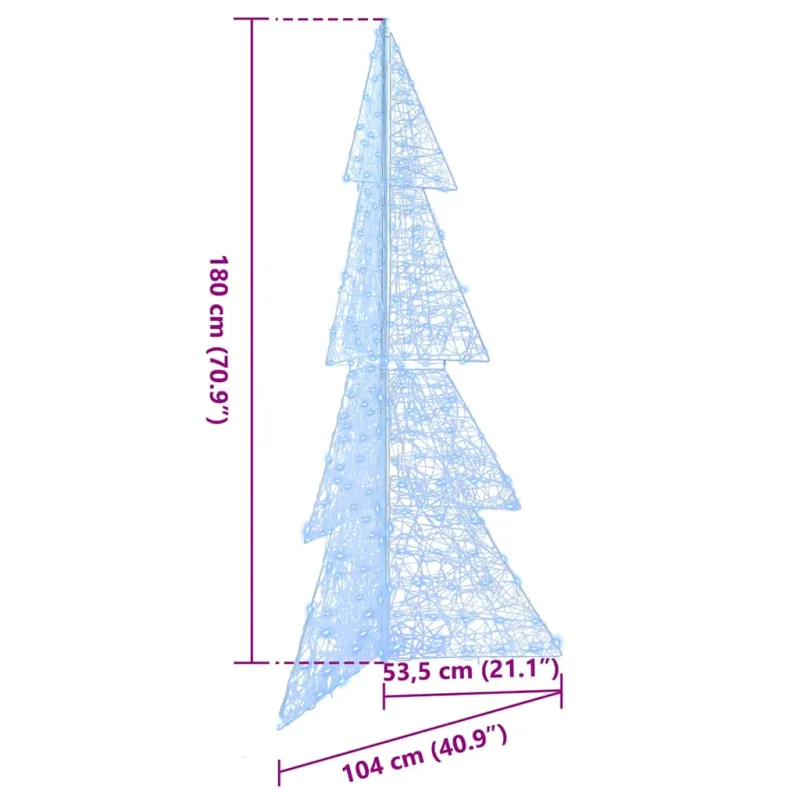 Kalėdų eglutė su 240 LED Šaltas baltas 180 cm Akrilas