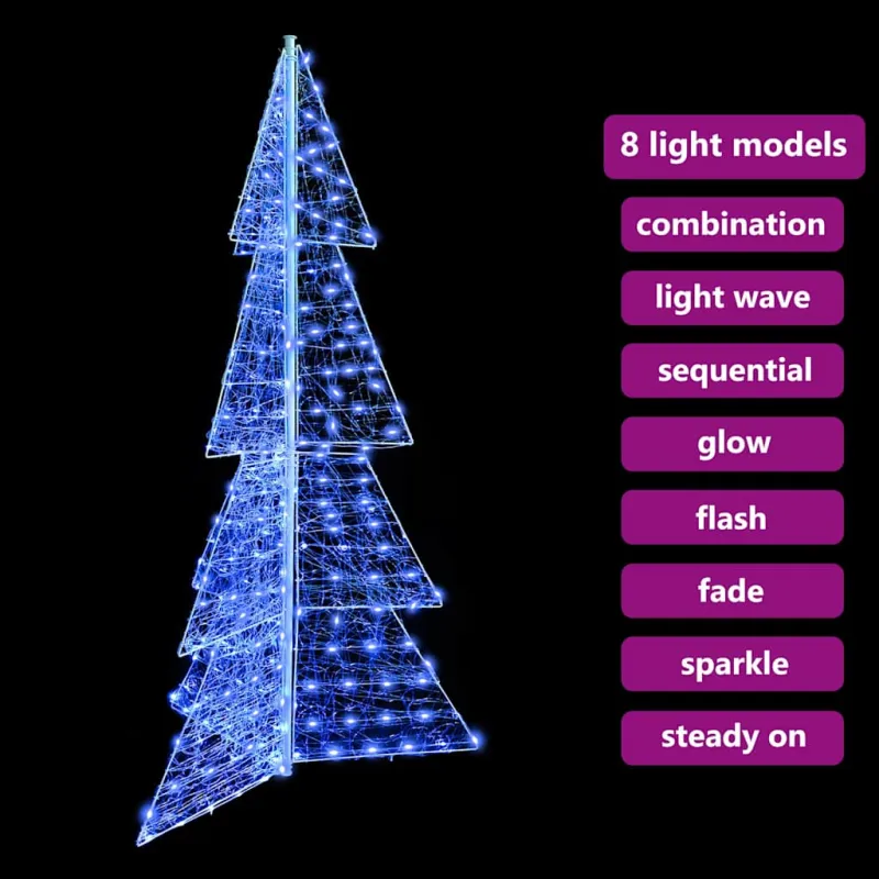 Kalėdų eglutė su 240 LED Mėlyna 180 cm Akrilas