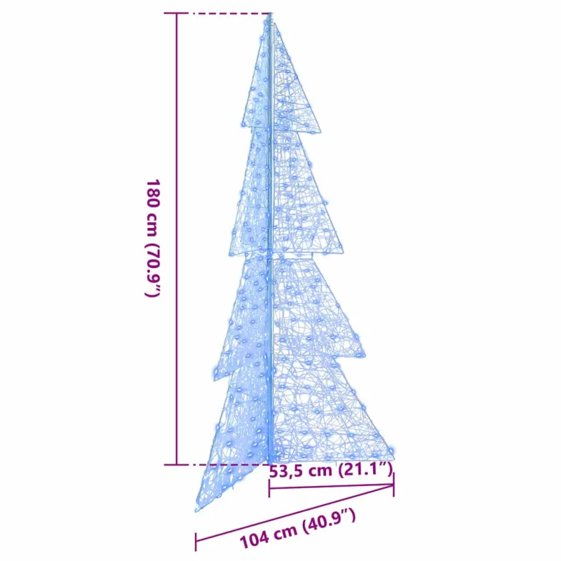 Kalėdų eglutė su 240 LED Mėlyna 180 cm Akrilas