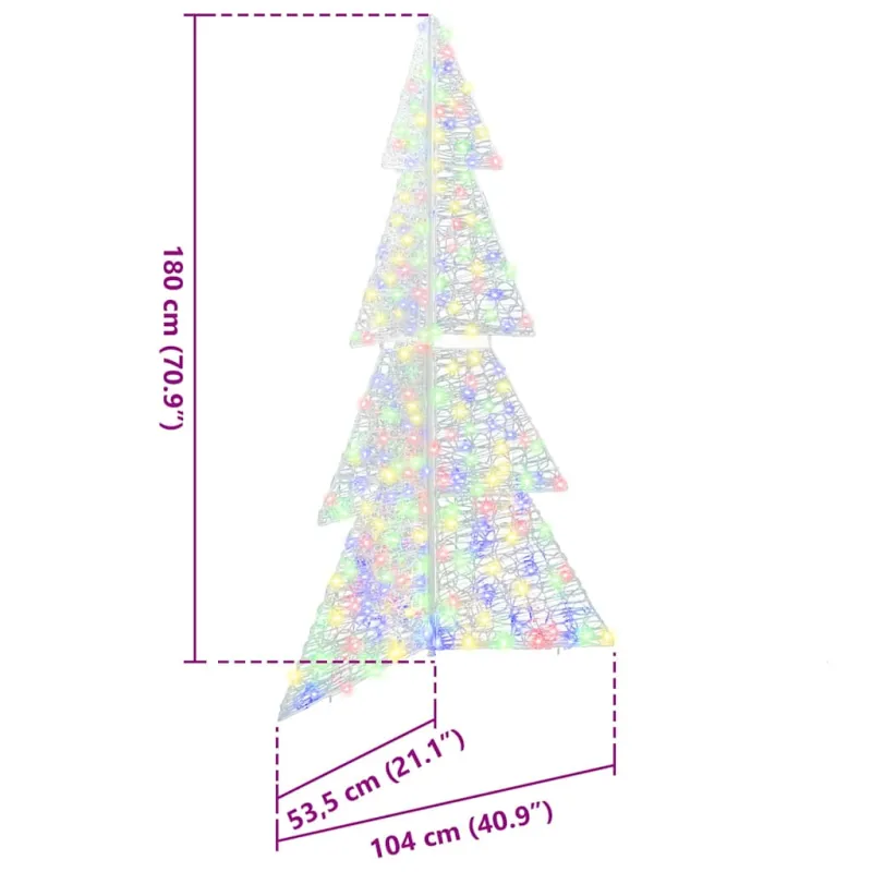 Kalėdų eglutė su 240 LED Įvairiaspalvis 180 cm Akrilas
