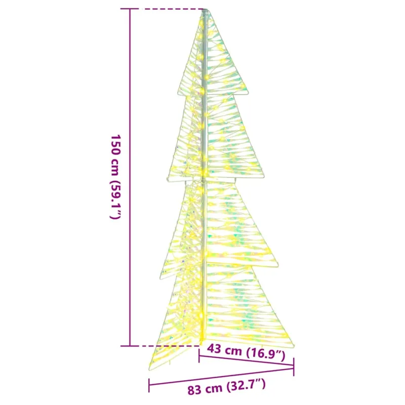 Kalėdų eglutė su 160 LED Šilta balta 150 cm PET