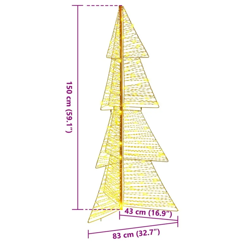 Kalėdų eglutė su 160 LED Šilta balta 150 cm PET