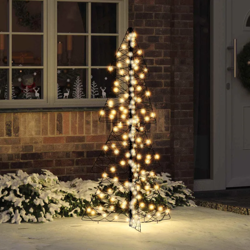 Kalėdų eglutė su 160 LED Šilta balta 150 cm Ratanas