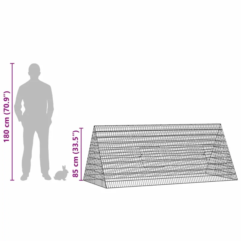 Triušių narvas Sidabro 215 x 100 x 85 cm Cinkuota plienas