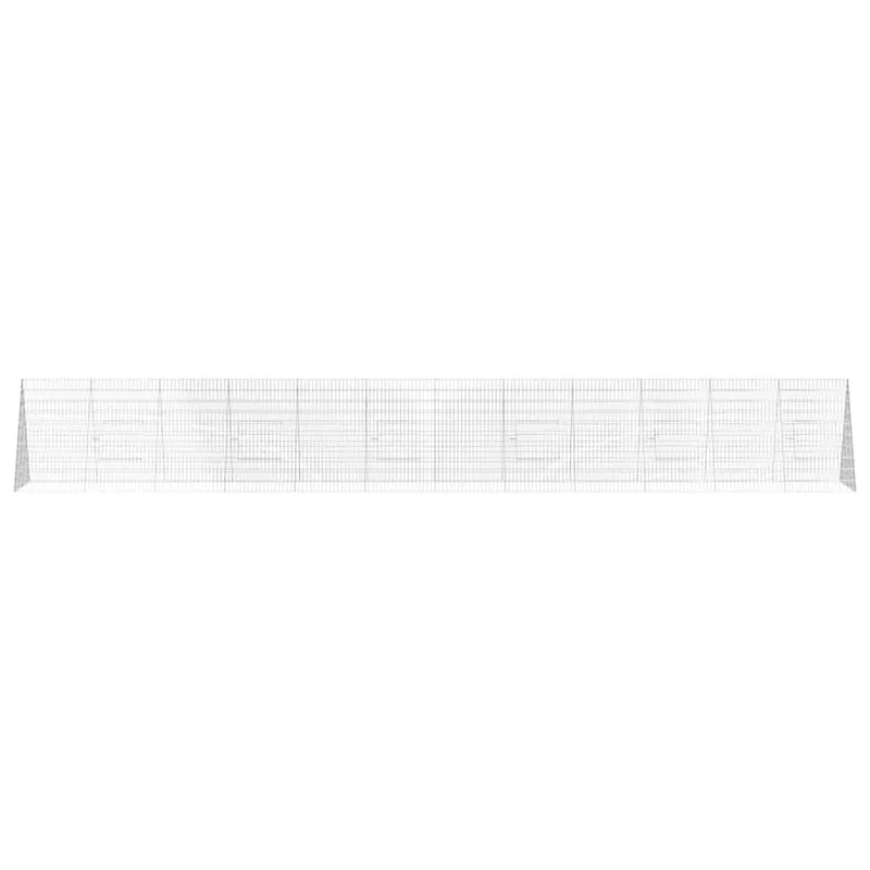 Triušių narvas Sidabro 650 x 100 x 85 cm Cinkuota plienas