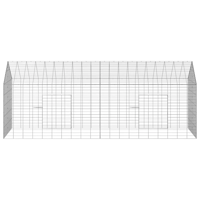 Triušių narvas Sidabro 200 x 78 x 78 cm Cinkuota plienas