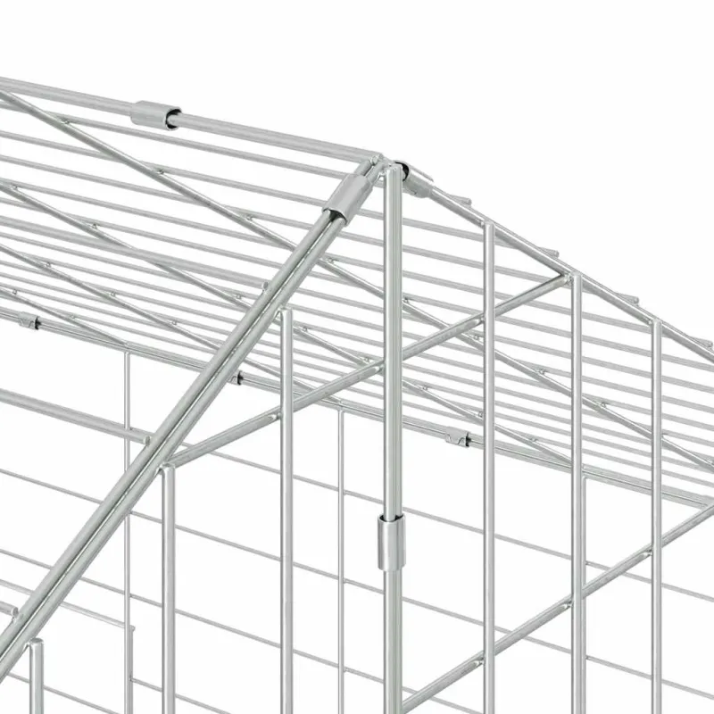 Triušių narvas Sidabro 200 x 78 x 78 cm Cinkuota plienas