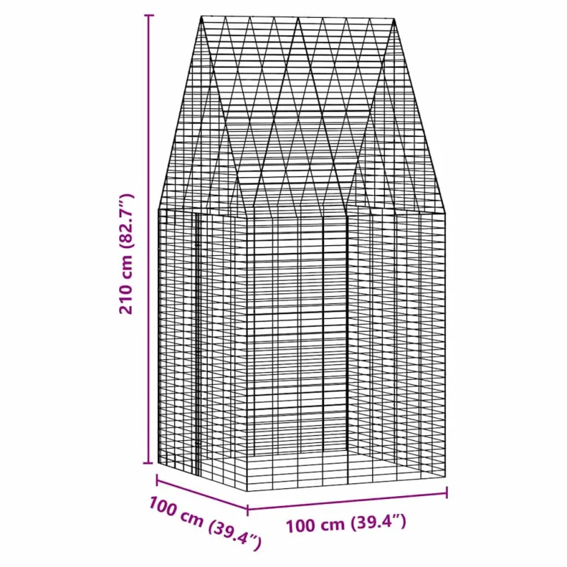 Triušių narvas Sidabro 100 x 100 x 210 cm Cinkuota plienas