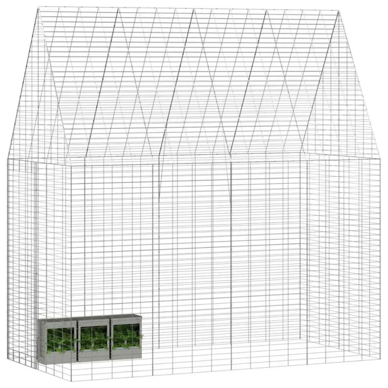 Triušių narvas Sidabro 200 x 100 x 210 cm Cinkuota plienas