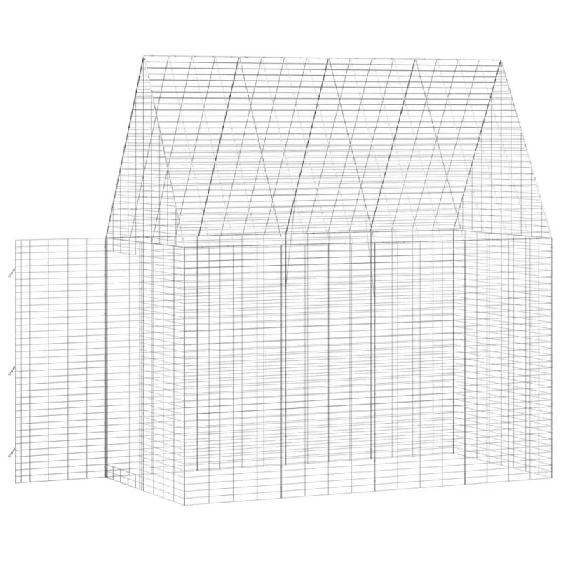 Triušių narvas Sidabro 200 x 100 x 210 cm Cinkuota plienas