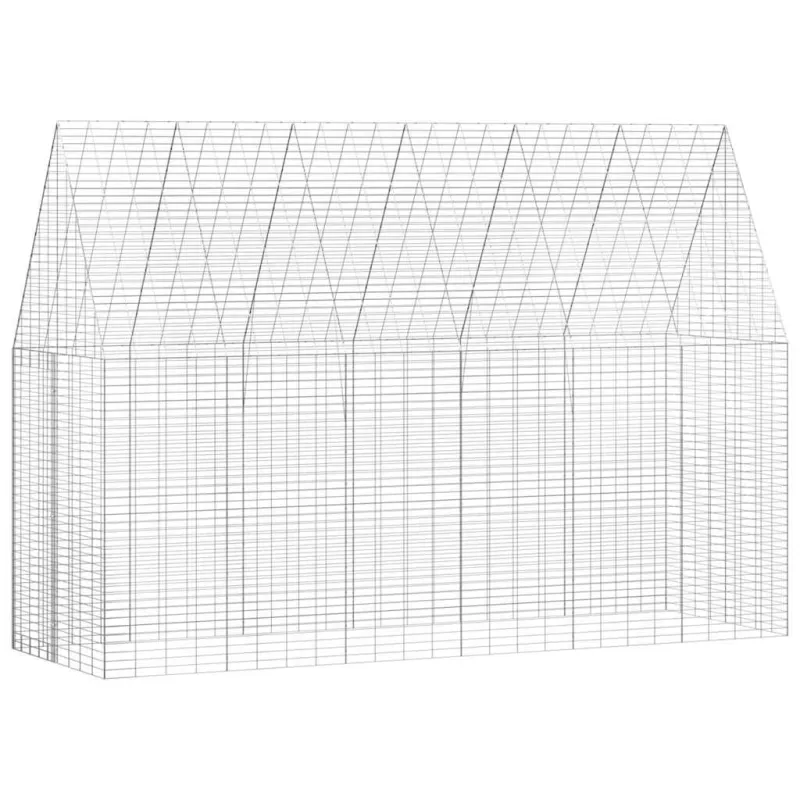 Triušių narvas Sidabro 300 x 100 x 210 cm Cinkuota plienas