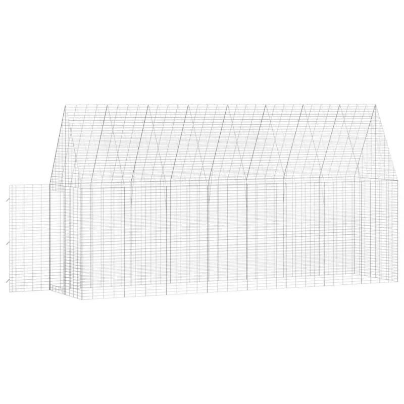 Triušių narvas Sidabro 400 x 100 x 210 cm Cinkuota plienas