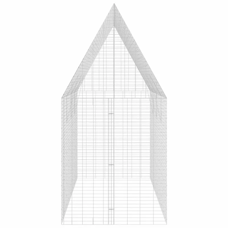 Triušių narvas Sidabro 400 x 100 x 210 cm Cinkuota plienas