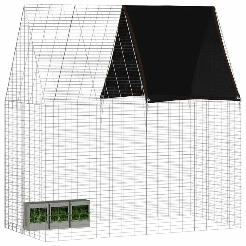 Triušių narvas Sidabro 200 x 100 x 210 cm Cinkuota plienas