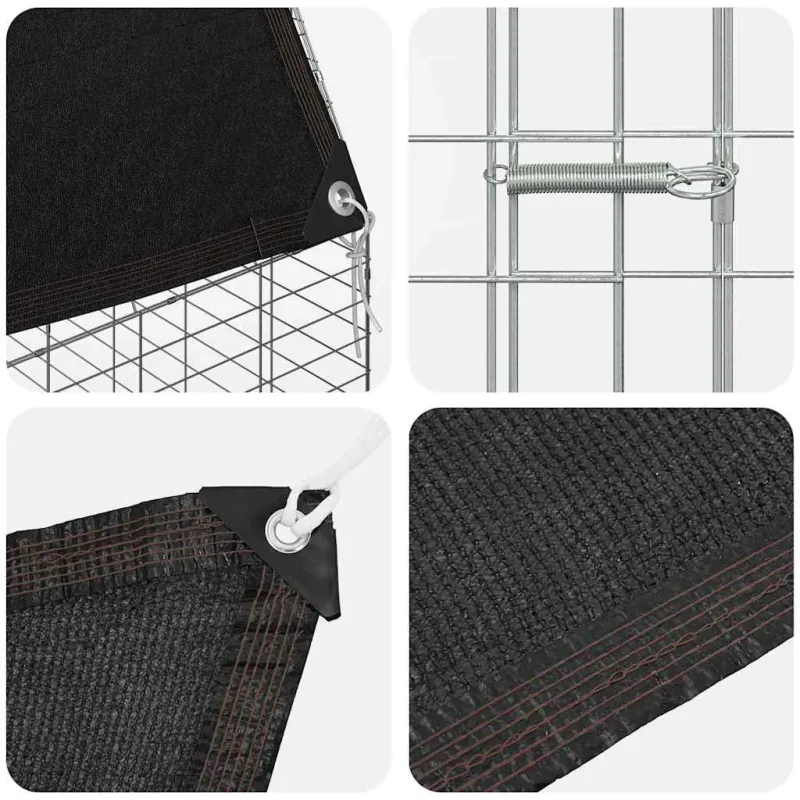 Triušių narvas Sidabro 200 x 100 x 210 cm Cinkuota plienas
