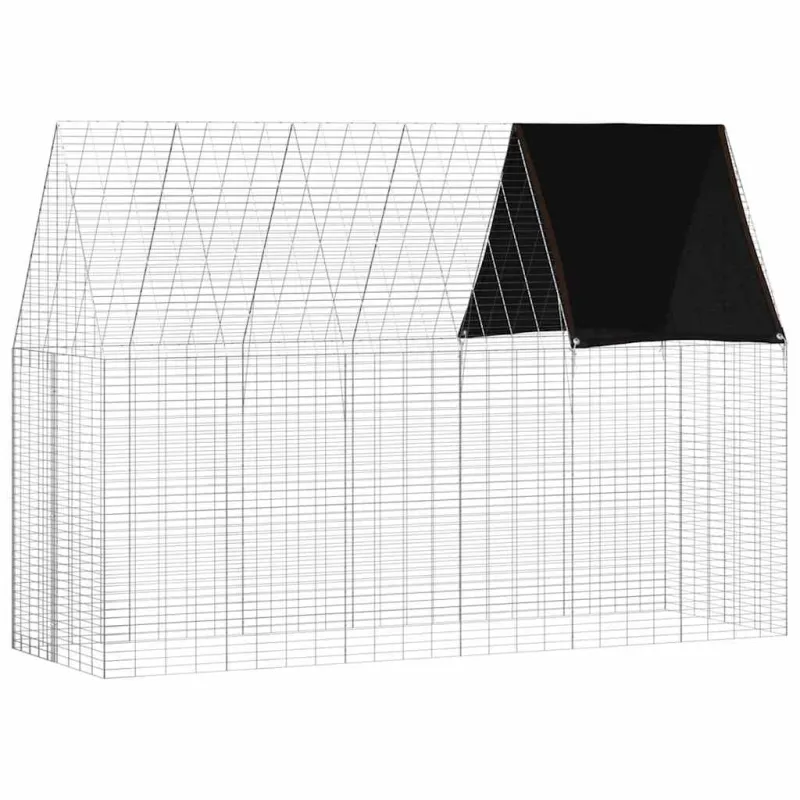 Triušių narvas Sidabro 300 x 100 x 210 cm Cinkuota plienas