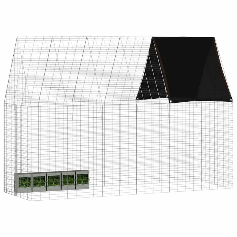 Triušių narvas Sidabro 300 x 100 x 210 cm Cinkuota plienas