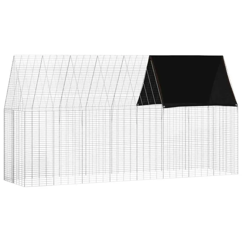 Triušių narvas Sidabro 400 x 100 x 210 cm Cinkuota plienas
