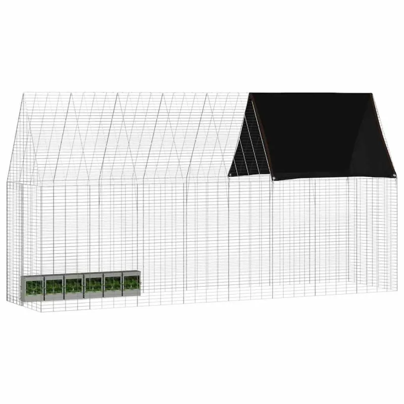 Triušių narvas Sidabro 400 x 100 x 210 cm Cinkuota plienas