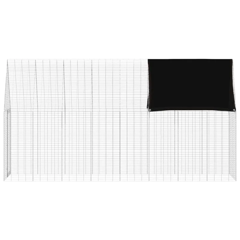 Triušių narvas Sidabro 400 x 100 x 210 cm Cinkuota plienas