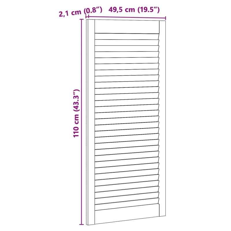 Spintelės durys su durimis 2 pcs Natūrali 49,5 x 2,1 x 110 cm