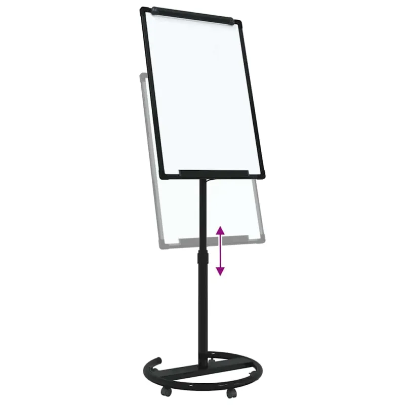 Magnetinė lenta su ratu Juoda ir Balta 62 x 62,5 x 197 cm EPS