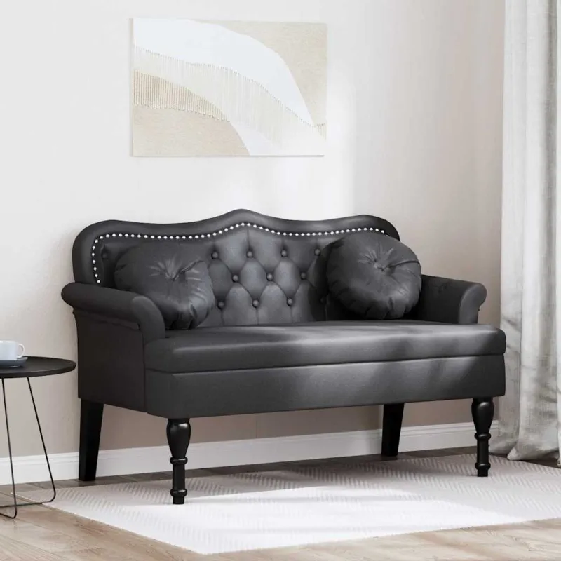 Česterfildo suolas Juoda 120,5 x 65 x 75 cm Dirbtinė oda